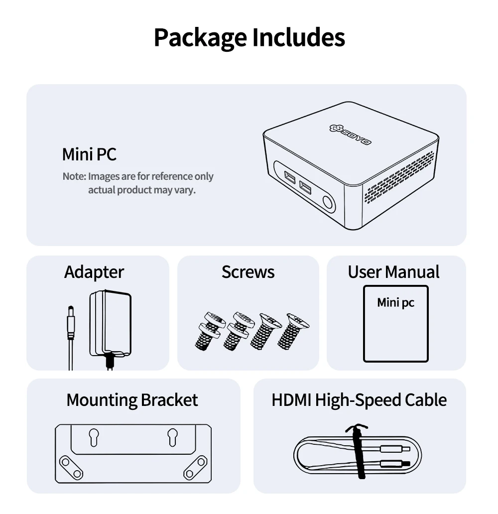 Soyo Mini Pc Y5 Intel I3 4Th 8Gb Ram 128Gb Rom Windows 10 Wifi Bt4.2 Desktop Computer