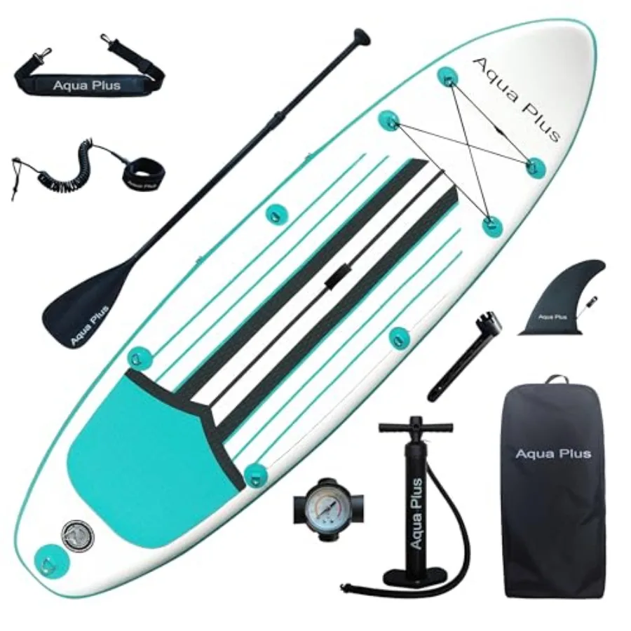 

All-skill-level inflatable SUP for outdoor water sports PVC material blue-gray color 6-inch thickness for enhanced stability an