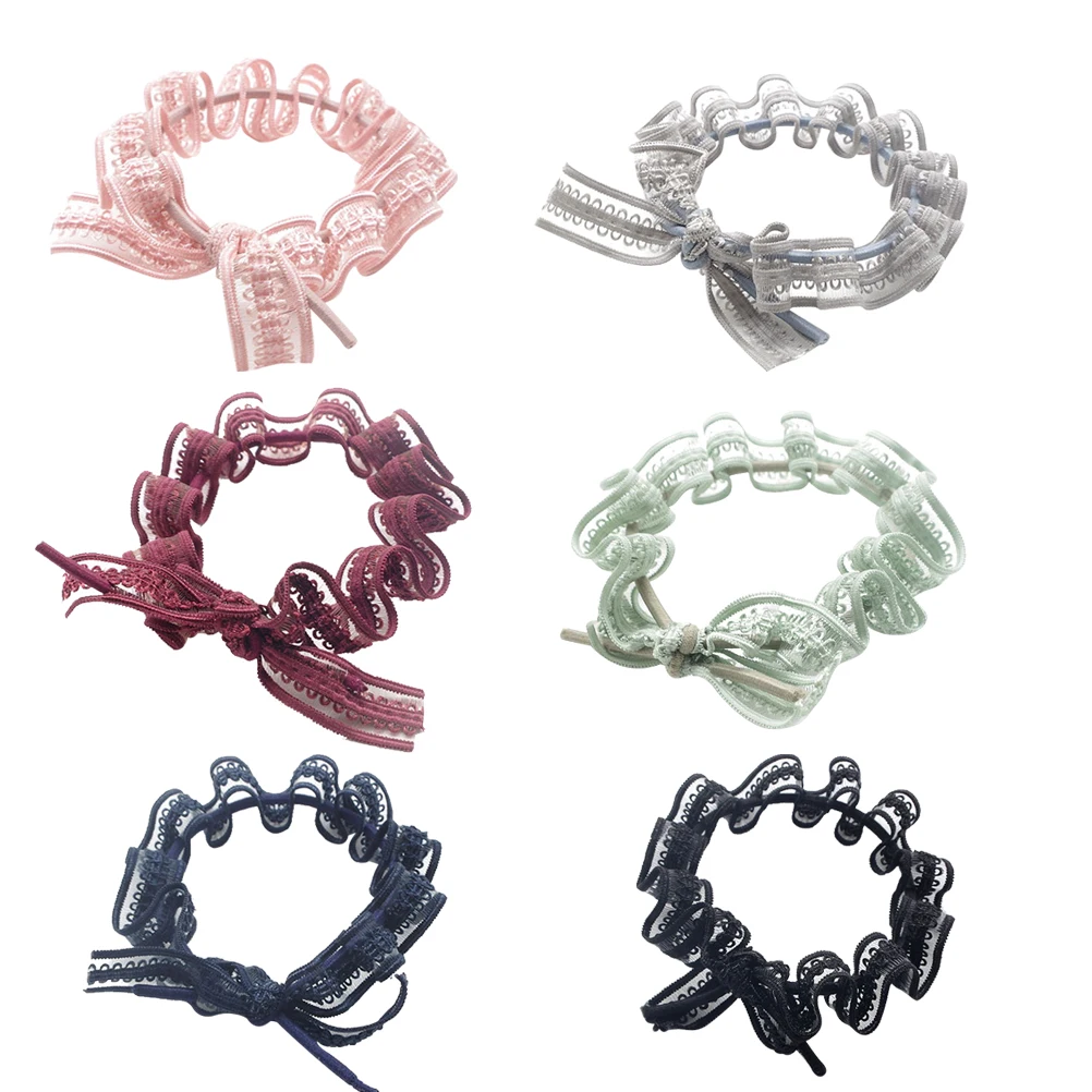 

6PCS Bowknot Hair Ties High Quality Durable Decoration Halloween Wedding Party Scrunchies Ropes Bobbles Ponytail
