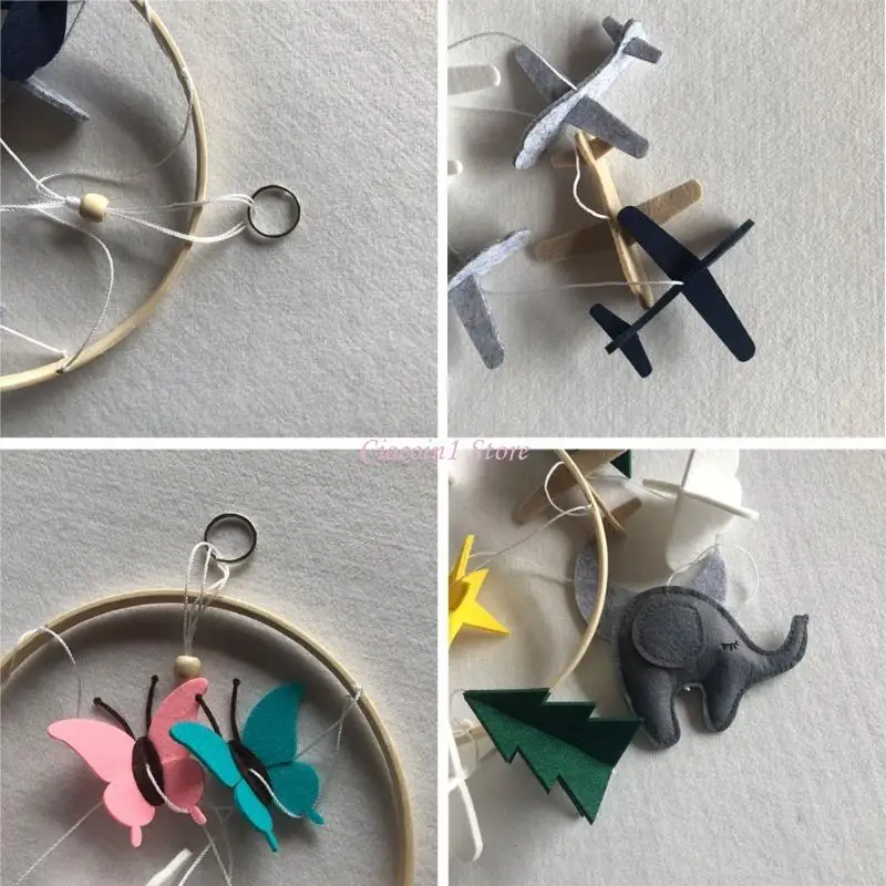 Y1UB 23,62 x 7 Zoll Rassel Baby Geschenke Säuglingsbett um Dekoration hängendes Spielzeug mit Beißring Spielzeug in