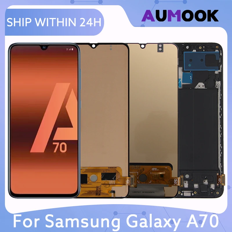 For Samsung Galaxy A70 LCD Display Touch Screen Digitizer Assembly With Frame A705F A705W A705X A705U LCD Screen Repair Parts