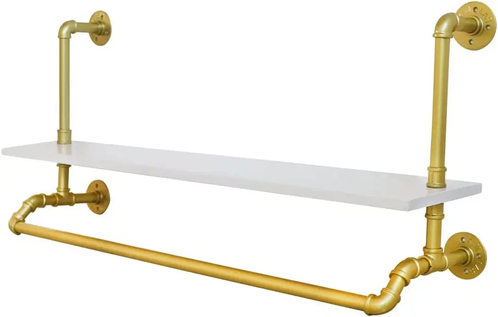 

100 cm Heavy Duty Clothes Rail, Wardrobe Stand, Wall Wardrobe with Shelf, Wall Mounted, Entrance, Wall Mounted, Clothes Rail