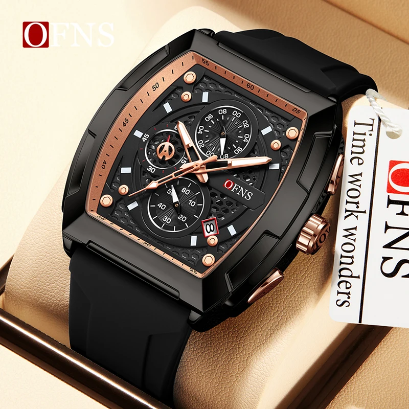 

OFNS1212 Men's Quartz Watch Six Pin Multifunctional Timing 5ATM Waterproof Night Light Business and Leisure Men's Watch
