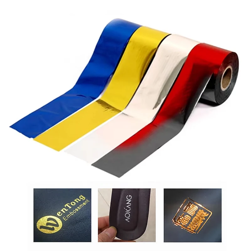 Tovagliolo per trasferimento di calore in carta stagnola per stampa a caldo Doratura Carta in PVC Goffratura Oro Rosa Argento Laser Nero Oro Rosso Blu 40mm 80mm