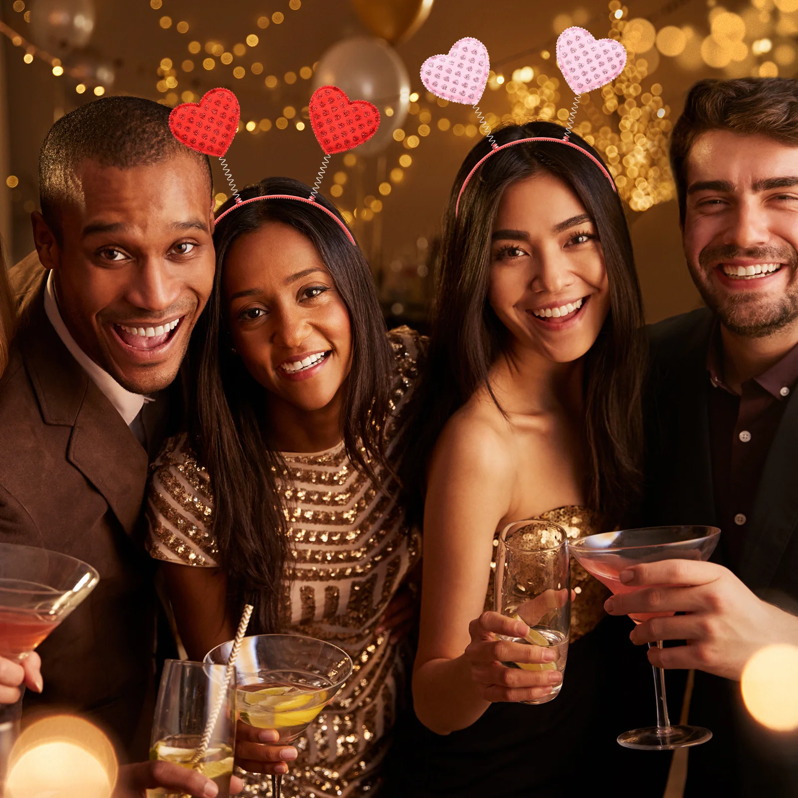 

2 шт., повязки на голову в форме сердца на день Святого Валентина, красные аксессуары для волос, костюм Купидона, женский романтический реквизит для вечеринки, аксессуар на день Святого Валентина