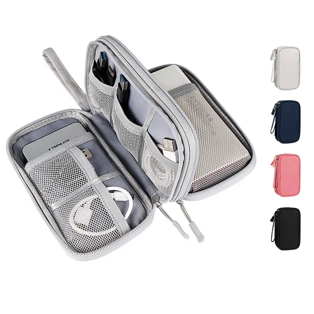 Travel Organizer Bag for Cable Cord USB Charger Data Cable Storage Bag Waterproof Portable Carry Case Multi-Layers Storage Bag