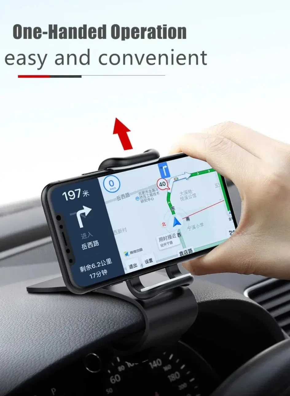 360 ° Drehbare Auto-Handyhalterung – Armaturenbretthalterung mit Federclip, keine Sichtblockierung für 6,7-Zoll-Smartphones, einfach zu installieren – Detail 3