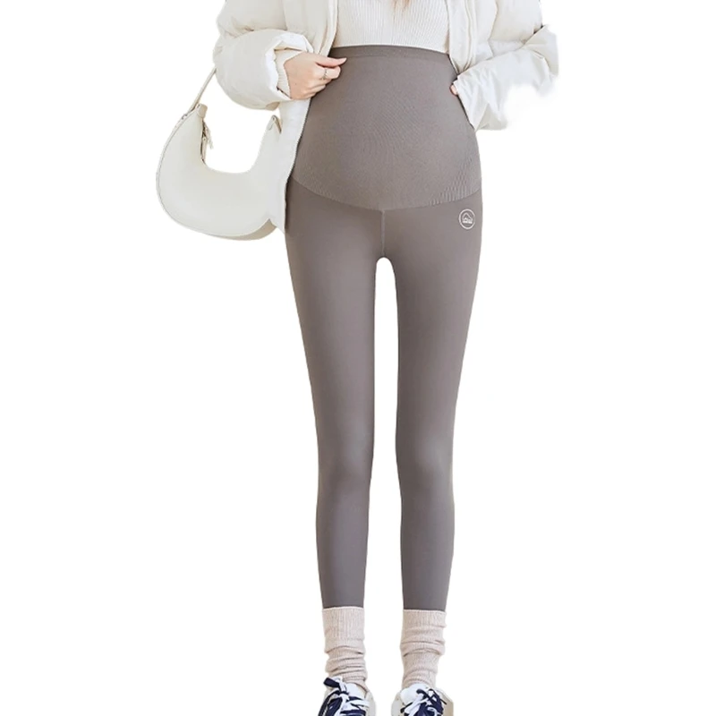 Maternity Exercise Pants High Elastic Waistband Nylon Fabric Comfortable Trousers for Workout Fitness During Pregnancy 425F