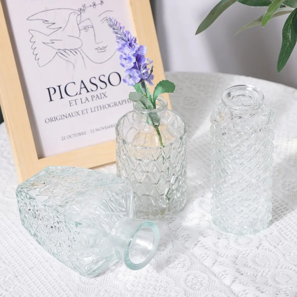 Conjunto de 64 vasos pequenos para centrais, vasos de flores para flores a granel para casamento rústico, decorações de mesa em casa