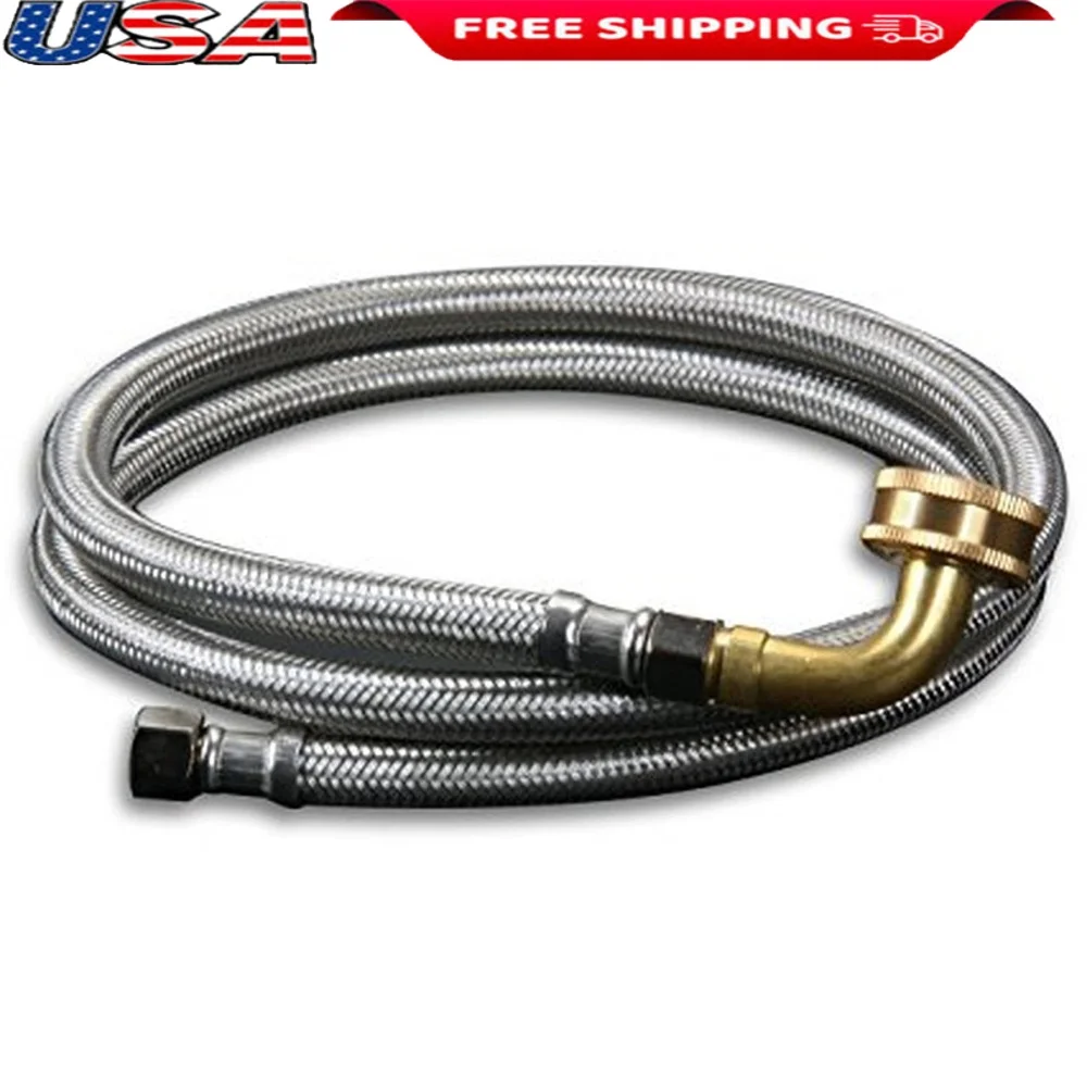 

Бессвинцовая линия подачи посудомоечной машины из нержавеющей стали, 60-дюймовый плетеный ПВХ с поворотным коленком, 38-дюймовая компрессионная внутренняя резьба шланга