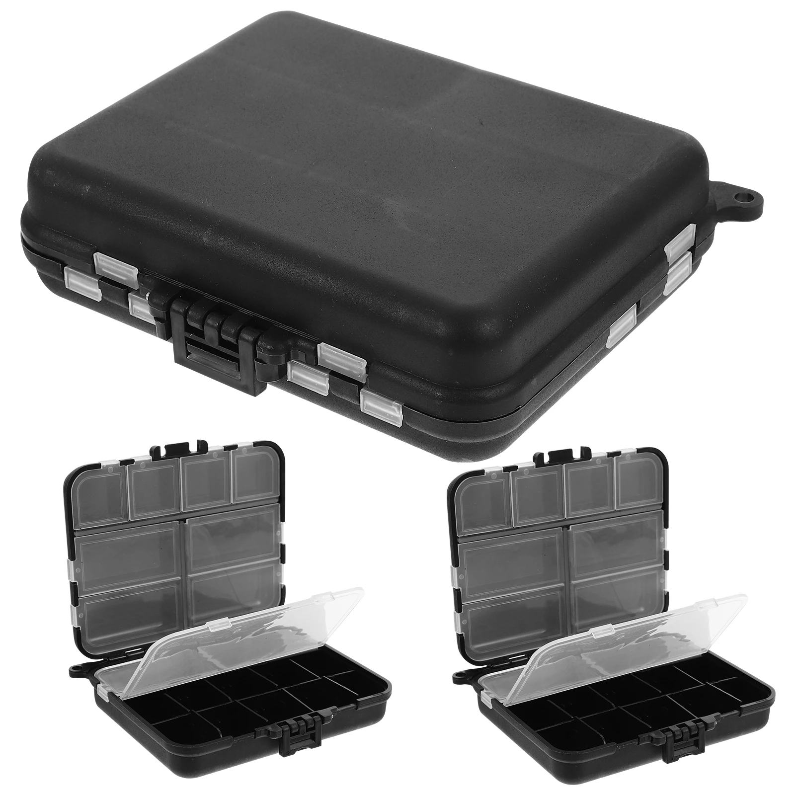 

3pcs Fishing Lures Storage Box PVC Compact Portable Bait Container Tackle ganizer Case Black Lure Box Fishing Supplies