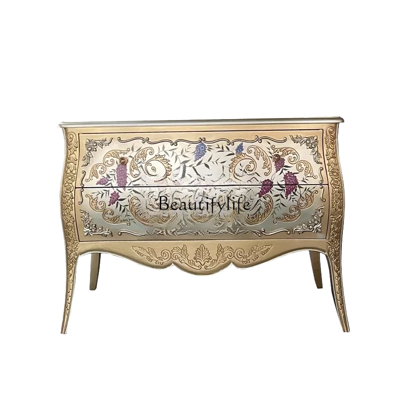 

French entry chest neoclassical entrance cabinet front door painted bedroom storage