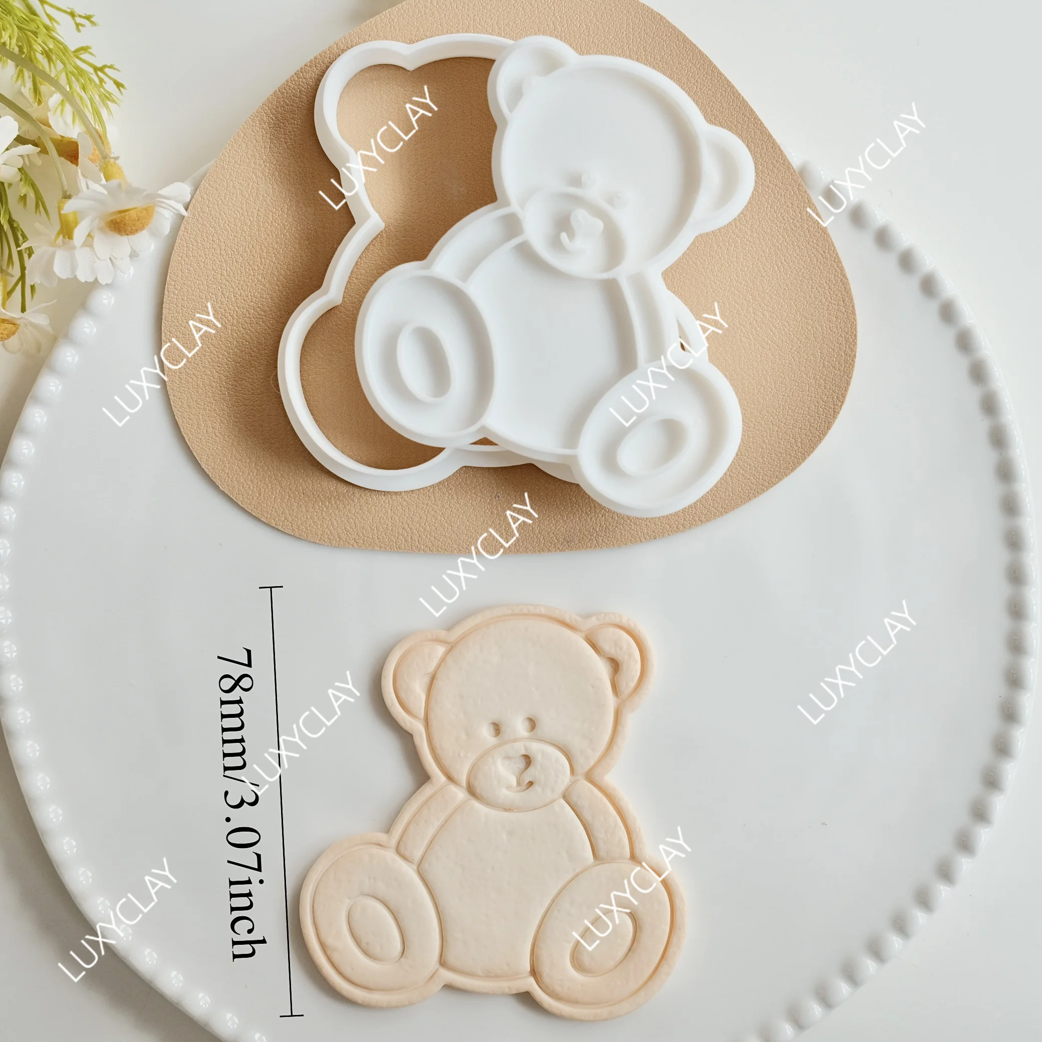 Cute Baby Bear Fondant Cookie Mold DIY Boy Girl Bear Baby Shower Biscuit Mold Birthday Cake Decor Baking Supplies Dessert Gifts