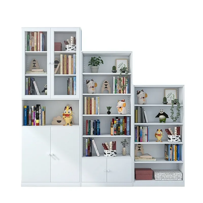 

Steel household bookcase, glass door, living room locker, simple wrought iron storage cabinet