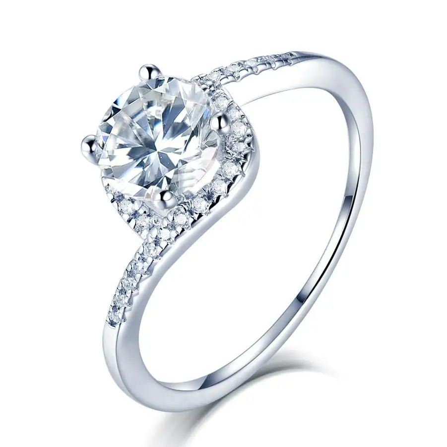 

Custom Made Moissanite Jewelry Silver Ring Gold Plated Unique Moissanite Engagement Rings