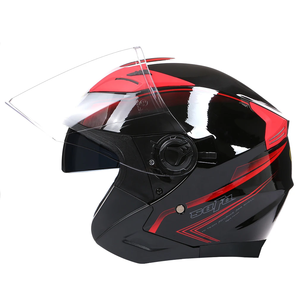 Casque de moto modulaire à double lentille, visage ouvert, motocross, jet, sécurité des quatre saisons, puzzles faits à la main