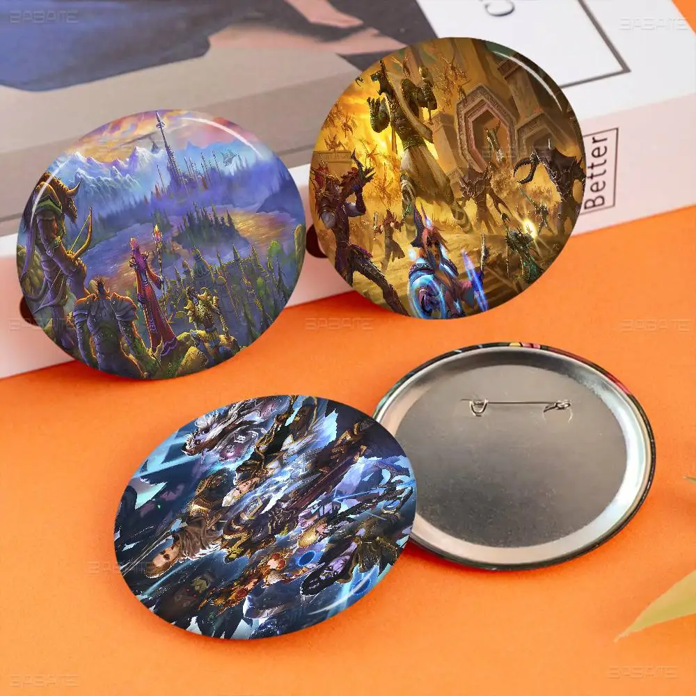W-World of Warcraft Gaming Soft Button Pin Bright Printed Icon Gift For Friends Badge Collar Brooch Lapel Pin Metal