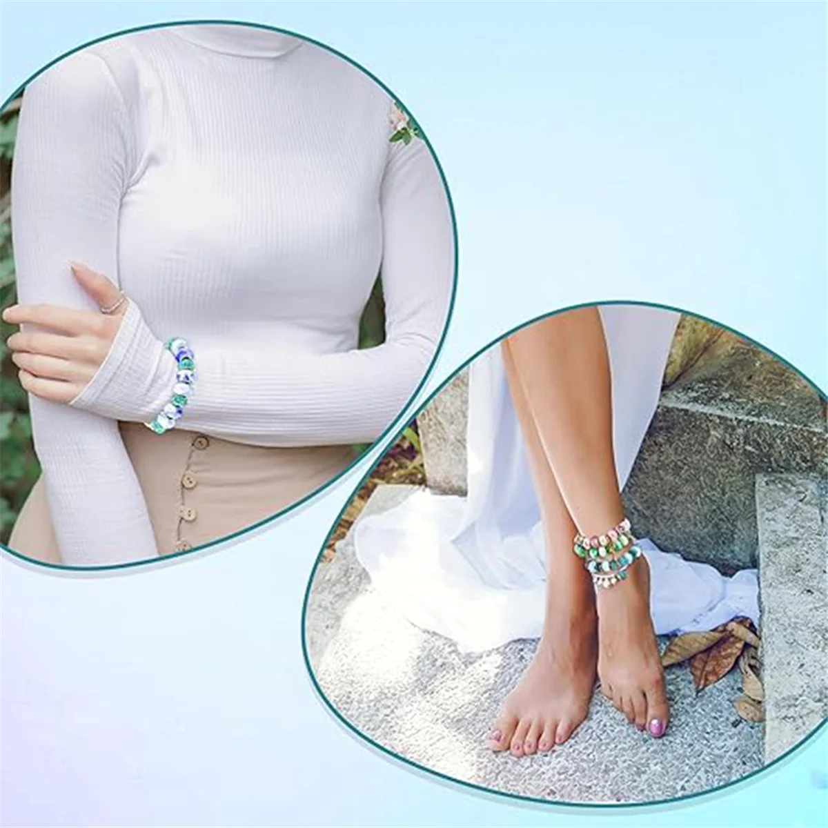 ABGV 45 Buah Set Gelang Jimat Ular Gelang Bangle Dapat Diperluas Rantai Gelang Ular Perak Dapat Disesuaikan untuk Perhiasan DIY Wanita