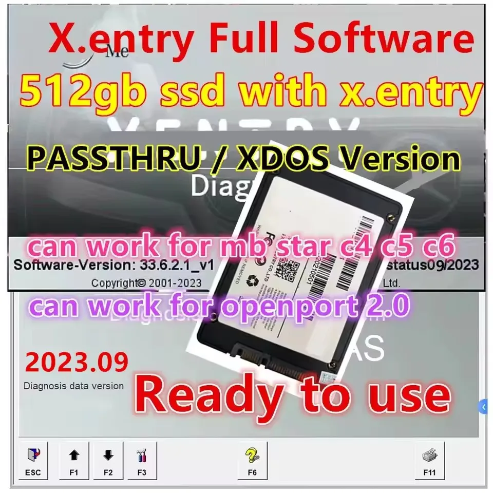 2023.09 Xentry أحدث برنامج MB STAR sd C4/C5/C6 XDOS تثبيت عبر الإنترنت إصدار xentry 2023.09 Passhru لـ openport 2.0