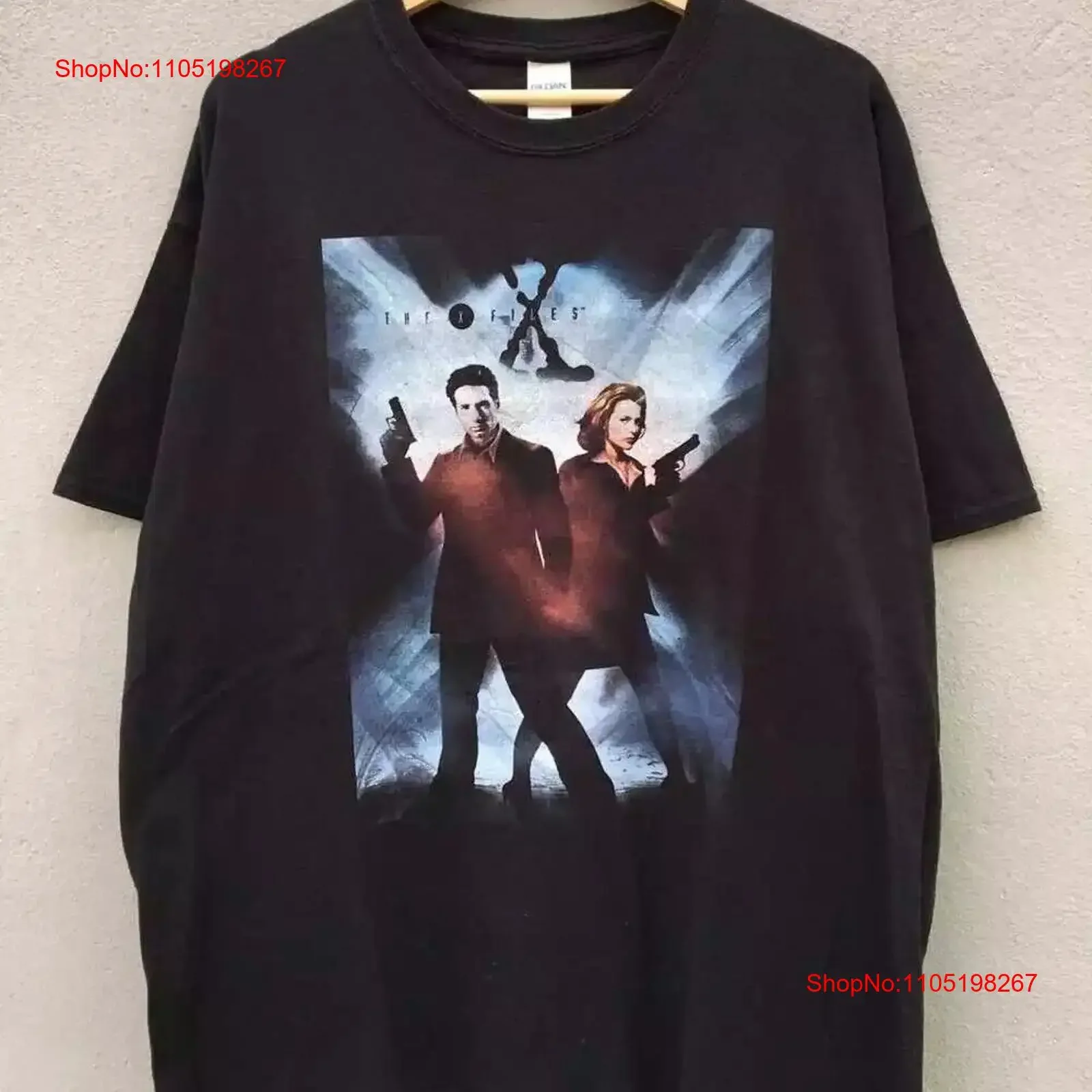 

Футболка с коротким рукавом The X Files Movie, черная S 5XL, винтажная стильная уличная одежда, растянутая дизайнерская одежда с графикой