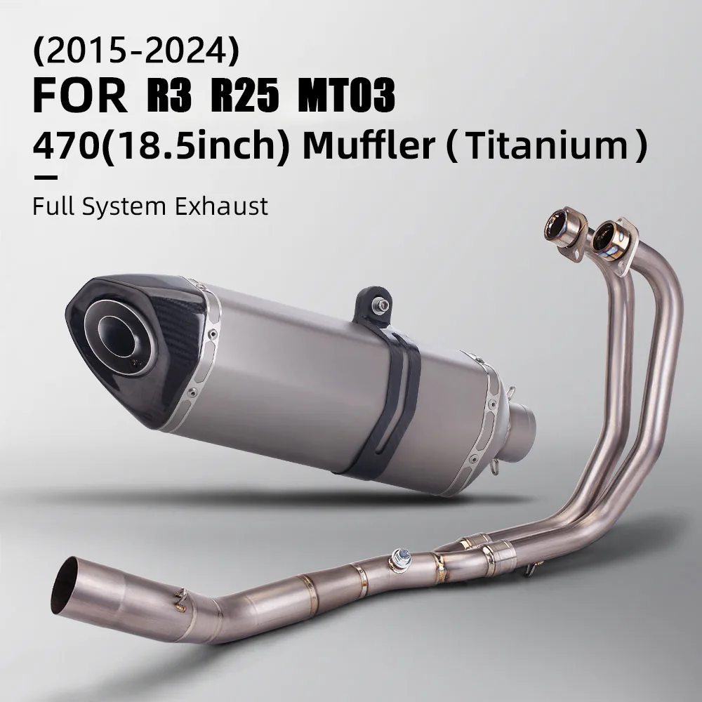 For Yamaha R3 R25 MT03 MT25 2015-2024 Motorcycle Exhaust System Front Link Pipe Muffler Escape Tube Kit Sport Bike