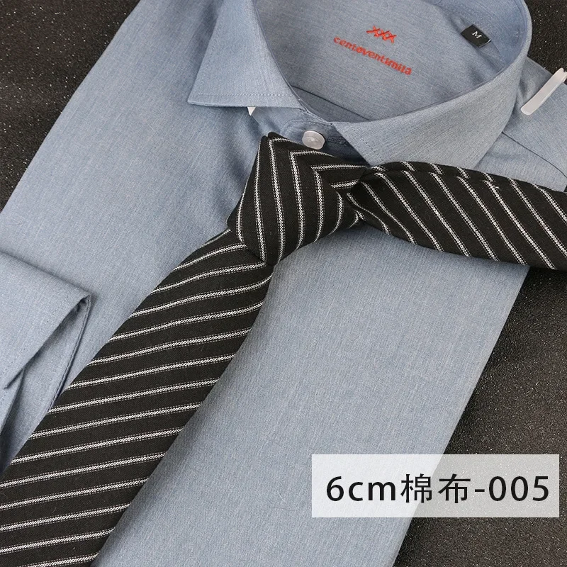 الرجال عارضة بلون مخطط 6 سنتيمتر ربطة عنق قطن الأعمال العمل المهنية ملابس رسمية الذكور ربطات العنق الملابس والاكسسوارات