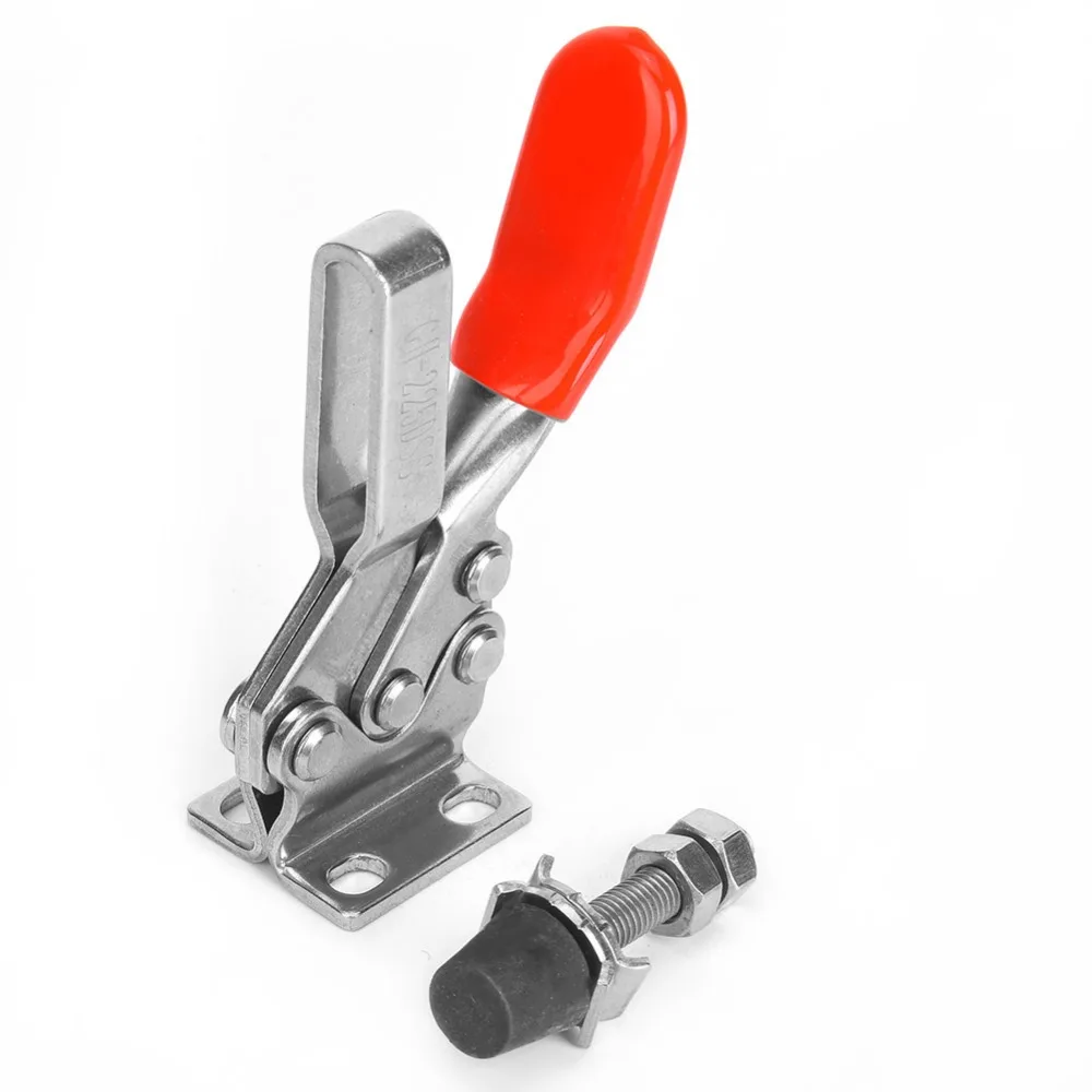 Stainless Steel Horizontal Toggle Clamp Lever Action 280KG Holding Capacity Welding Fixture Clamp Horizontal Design