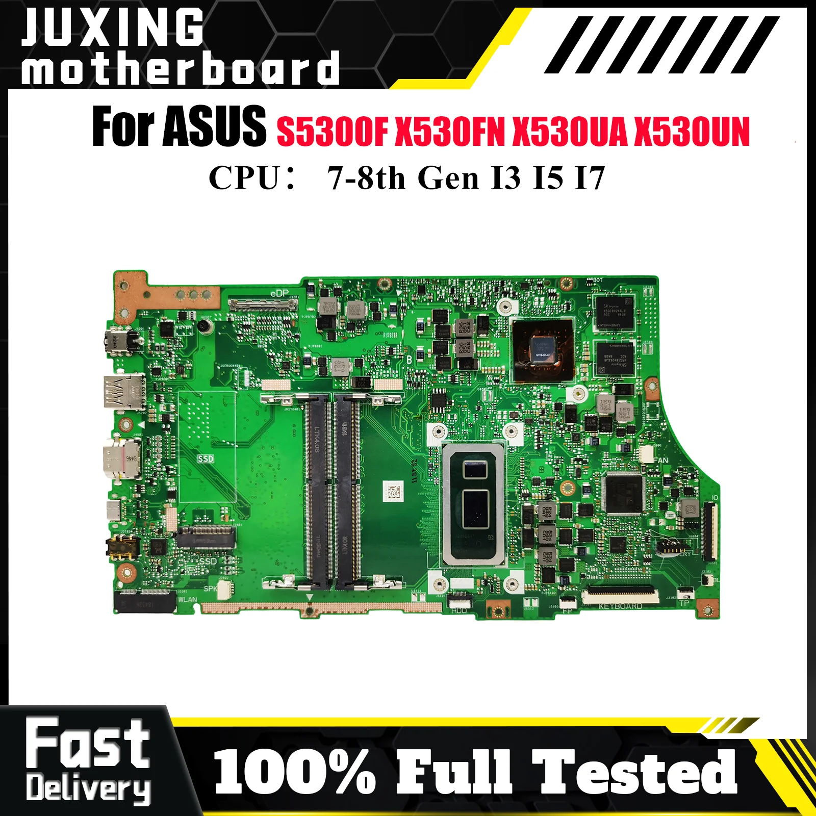 

X530FN Материнская плата для ноутбука ASUS VivoBook X530UA X530F S530F S5300F X530UN X530FN K530F Материнская плата для ноутбука с процессором I3 I5 I7