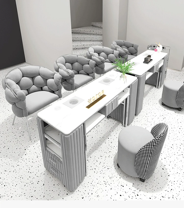 Interior Design Manicure Table and Chair Set With Nail Salon Nail Table With Fan for Professional Nail Beauty