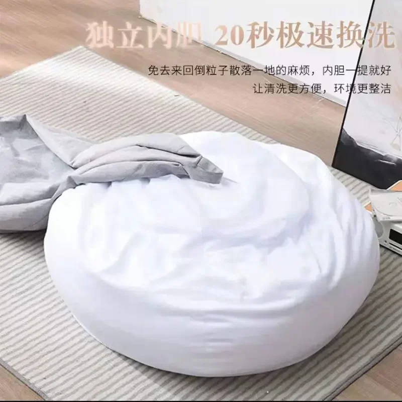 Sofas Chairs With Pedal Pillow Floor Linen Cloth Lounger Seat Bean Bag Pouf Puff Couch Leisure Tatami Living Room Household image 5