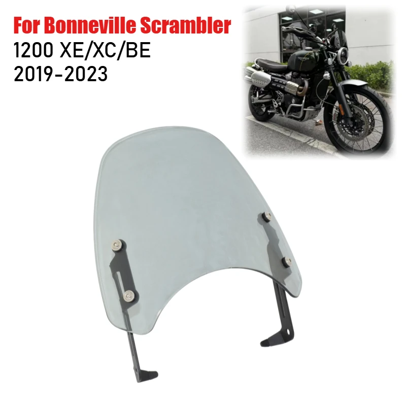For Bonneville Scrambler 1200 XC XE BE 1200XC 1200XE 1200BE 2019-2023 Motorcycle Windshield Windscreen Wind Deflector Cover