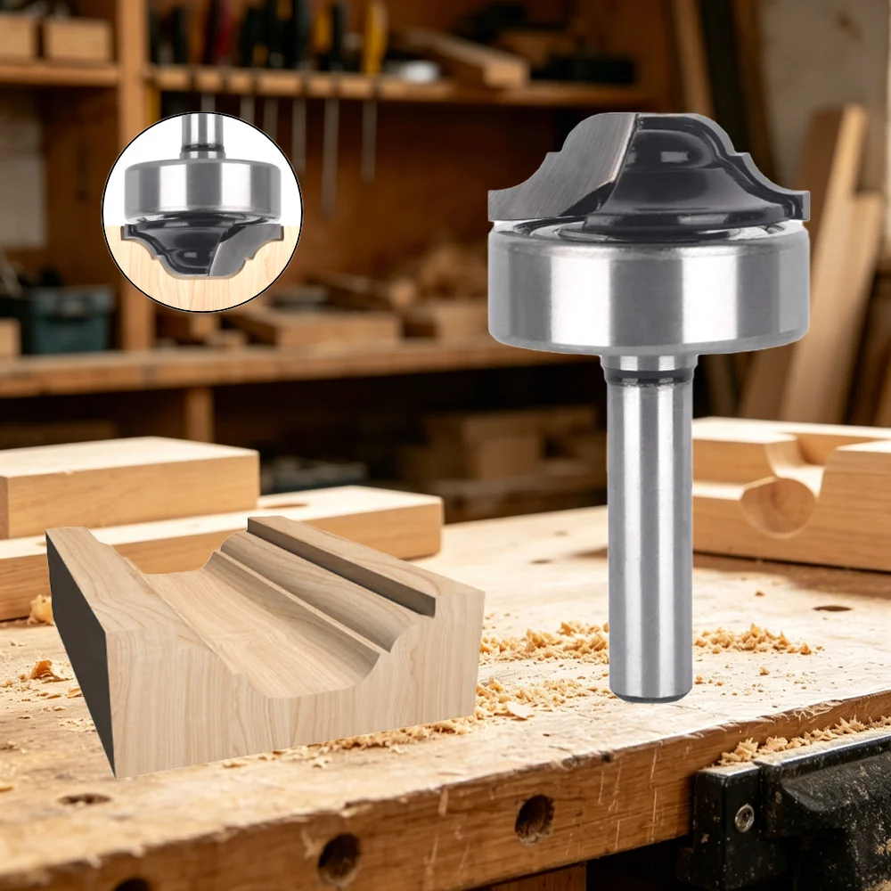 Double Sided Frame Line Cutter with 12 Handles, Woodworking Milling Cutter with Handle and Bearing Cabinet Ceiling Trimming