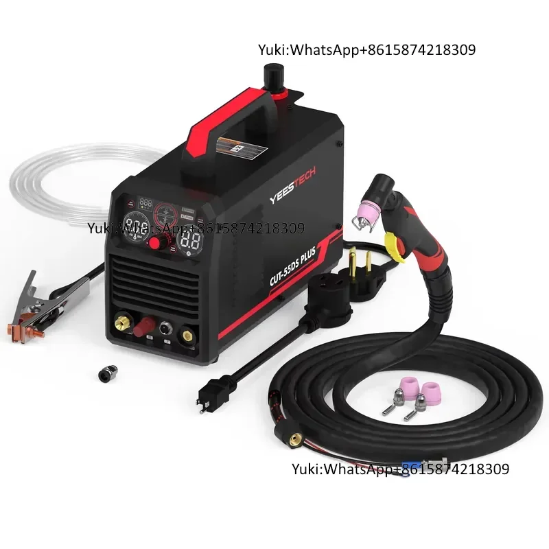 YEESTECH CUT-55DS PLUS 55Amp Non-Touch Pilot Arc Plasma Cutter 2-in-1 Plate Grid Cutting Large Digital Display 220V Dual