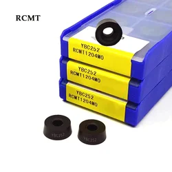 RCMT1204MO RCMT1606 MO YBC251 YBC252 카바이드 인서트, R6 R8 RCMT 밀 블레이드, CNC 선반 밀링 금속 커터 터닝 도구, 10 개