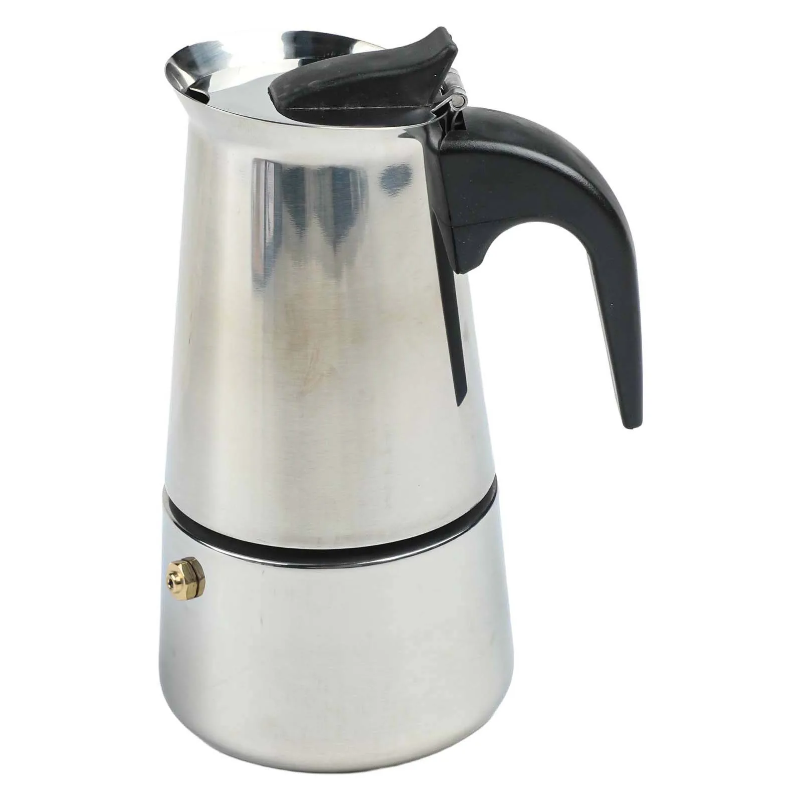 Premium Moka Pot Coffee Maker with Insulated Handle Crafted from Stainless Steel for Durability and Flavorful Coffee Brewing