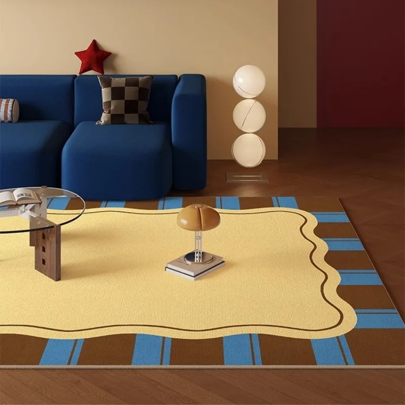 

Artistic Creative Yellow Living Room Carpet Advanced Dopamine Bedroom Floor Mat Home Decor Sofa Coffee Table Floor Mat Ковер 러그