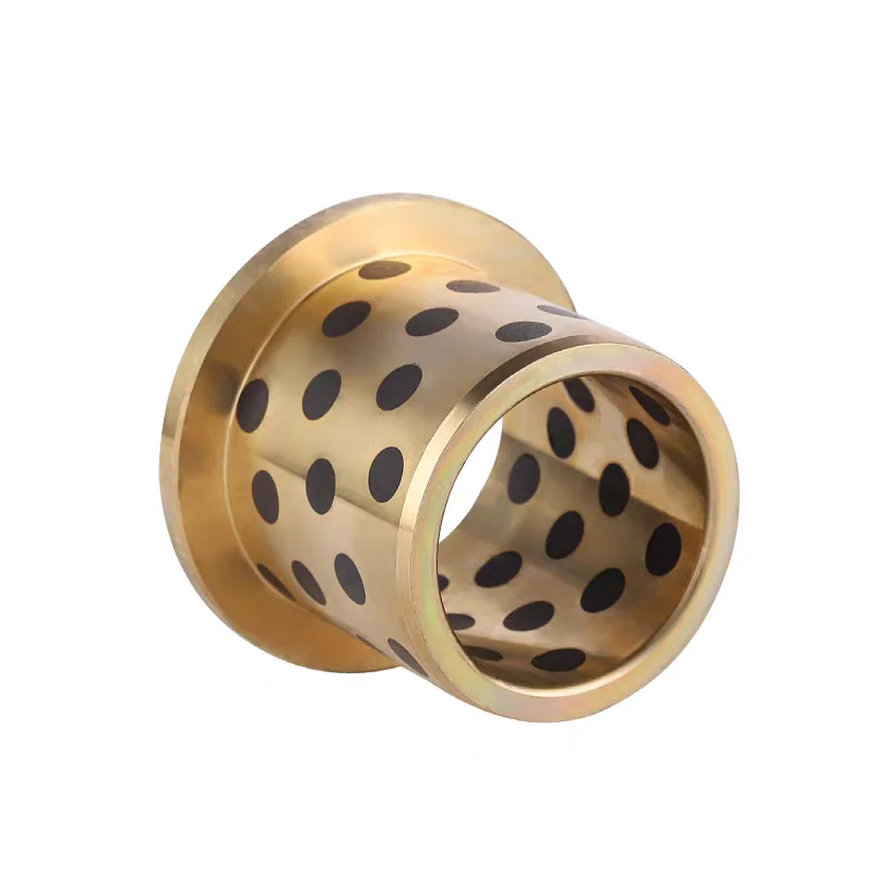 JFB Flanged Bronze Sleeve ID 5~16mm Graphite Inlaid Oilless Self-lubricating Mechanical Sliding Bushing Bearing
