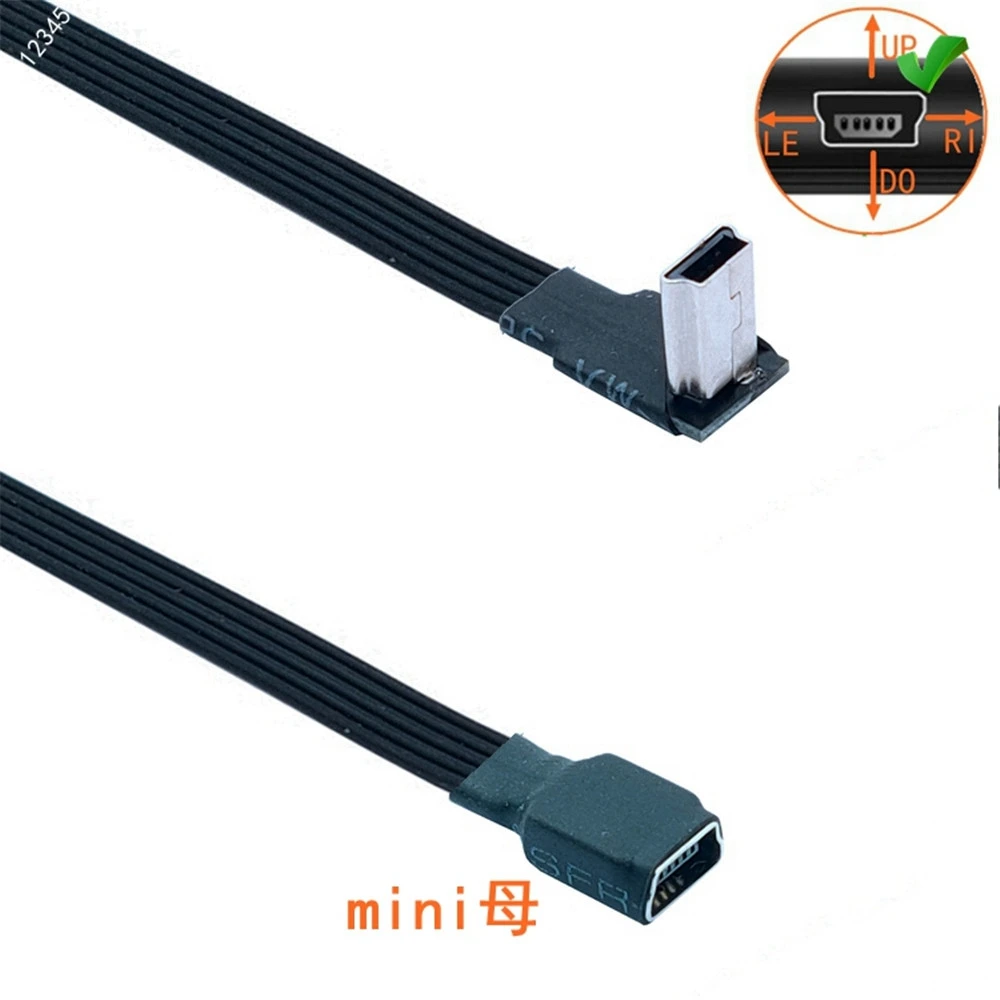 

90 Degree Up & Down &Left Direction Angled Mini USB 5 Pin Male to Female Extension Cable 0.2m 20cm MiniUSB adapter short Cable