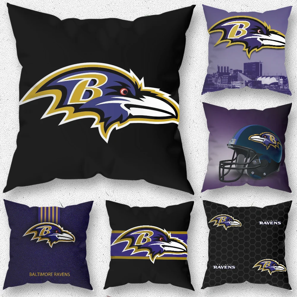 R-ravens b-Baltimore Pillow Case For Home Bedroom Room Decoration Living Room Sofa Cushion Cover Suitable