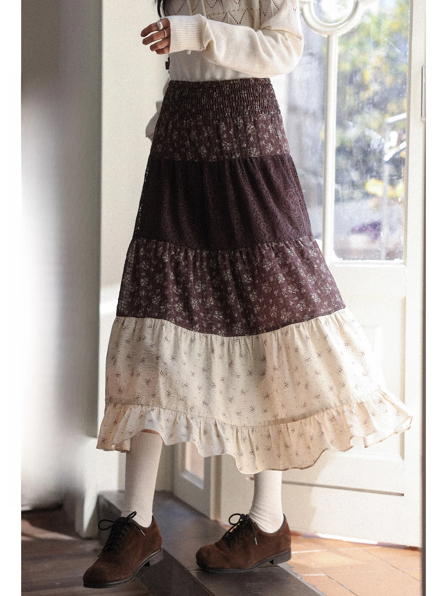 

Floral Print High Waist f Skirt Women's Spring 2026 New Sle Layered Cake Skirt Ele Long Skirt A-Line Skirt