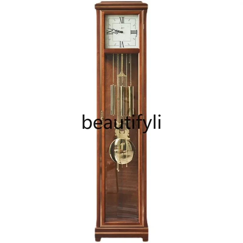 German Helmler floor clock modern living room clock American retro solid wood pendulum clock Y96