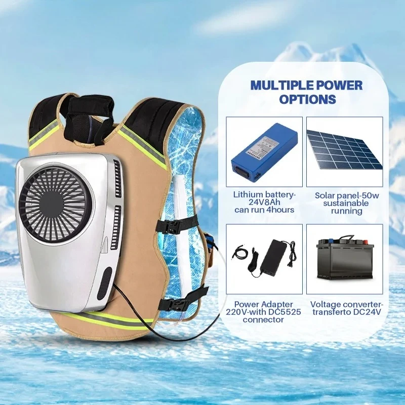 

Сумка-холодильник Персональный охлаждающий жилет Электрическое носимое охлаждающее устройство Персональный кондиционер Защита от теплового удара