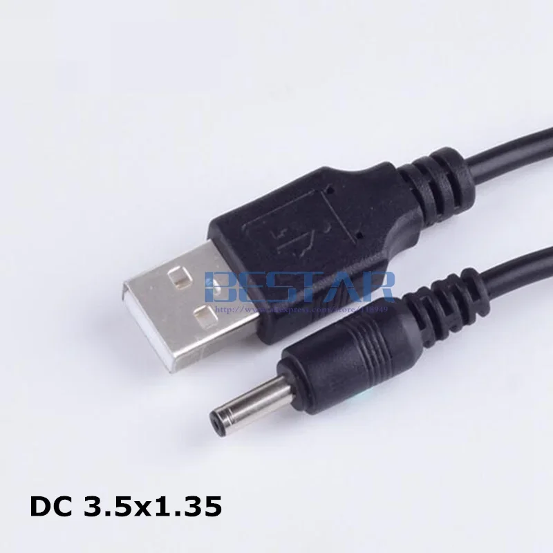 Black DC Power Plug Adapter USB Convert To DC 3.5*1.35 / 3.5*1.35mm 3.5mm x 1.35mm 3.5mm/1.35mm Jack charging power Cable 1M 3FT
