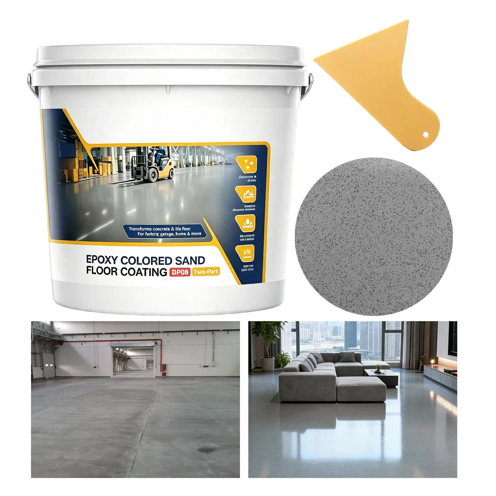 Epoxy colored sand self leveling floor paint marble paint cement floor paint for indoor wear resistance and slip resistance