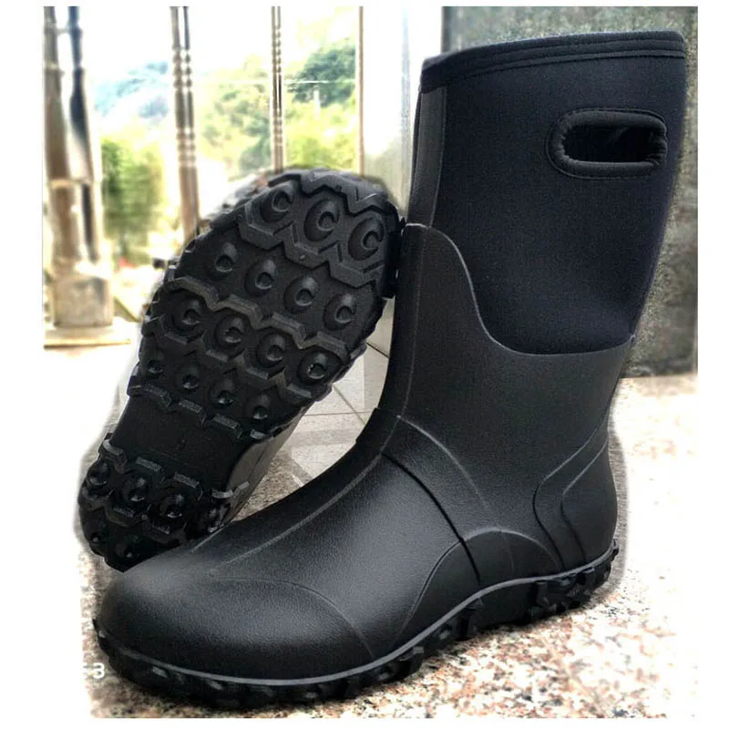 Waterproof Long Brown Shoes Outdoor Hunting Fishing Rain Boots Men Women Reef Rock River Anti-slip Sole Wading Shoes