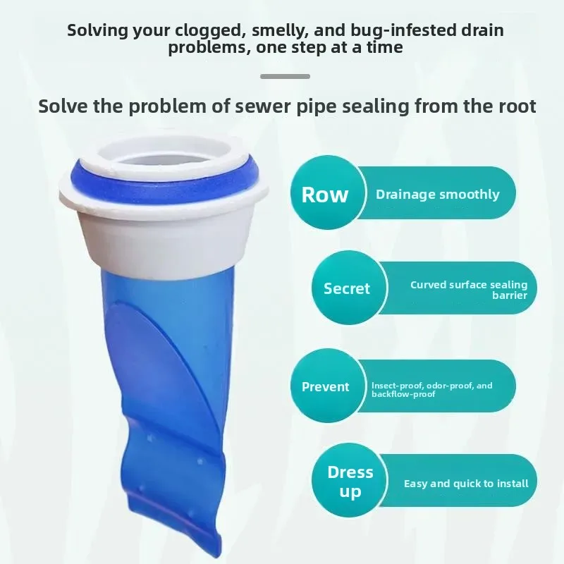 Kitchen deodorant silicone leak-proof core, sewer drain, sink sewer, one-way drain valve, sewer deodorant