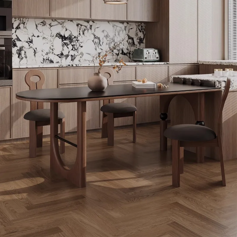 

Slate dining table semicircle simple