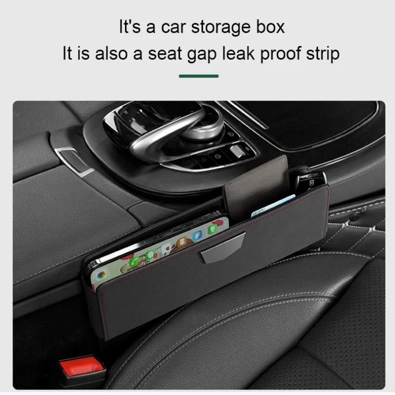 

New Arrival Suede Car Seat Gap Box Auto Gadgets Car Parts 2024 Storage Pu Box Debris Bag Gadgets Bag Seat Cup Holder Crevice Box