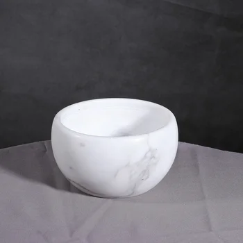 Ciotola per sapone da barba in marmo LIVEBEN ciotola artigianale con scanalature interne per la massima schiuma caratteristiche proprietà di ritenzione di calore