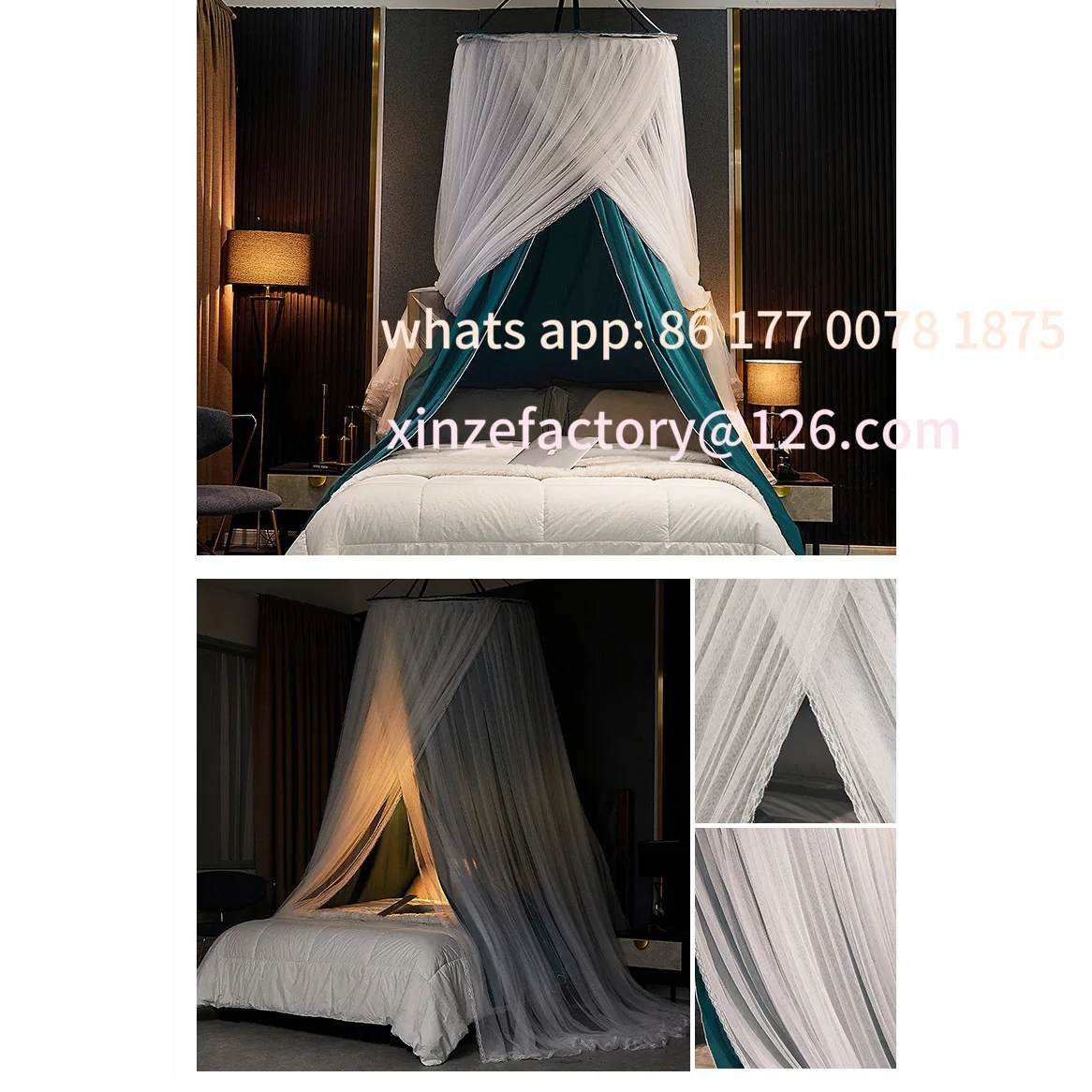 Customizable Hanging Dome Mosquito Net Bed Canopy Romantic Shading Double Layer Bed Valance Anti-mosquito Home Textiles Bedcover